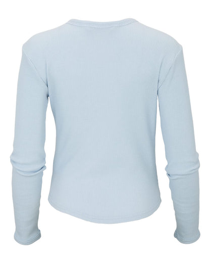 Boxercraft Women's Waffle Knit Baby Long Sleeve T-Shirt BW3103 #color_Sky Blue