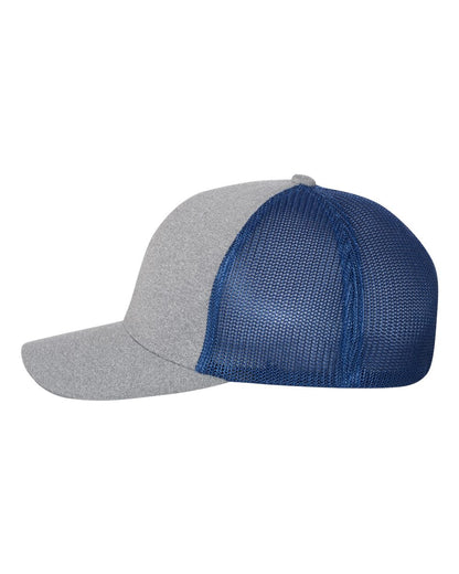 Flexfit Mélange Trucker Cap 6311 #color_Heather Grey/ Royal