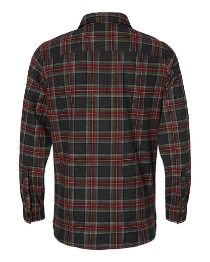 Burnside Yarn-Dyed Long Sleeve Flannel Shirt 8210 #color_Grey/ Red