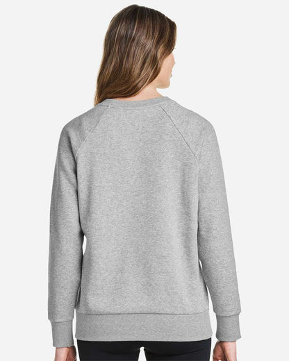 Under Armour Women's Rival Fleece Crewneck Sweatshirt 1379508 #colormdl_Mod Grey Light Heather/ White