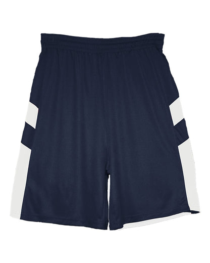 Alleson Athletic Youth B-Pivot Rev. Shorts 2266 #color_Navy/ White