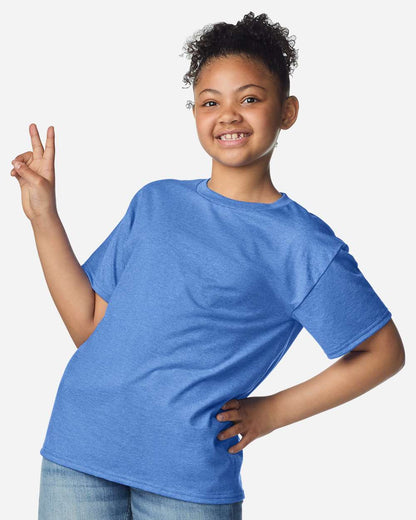 Gildan Youth Light Cotton T-Shirt 3000B #colormdl_Heather Royal