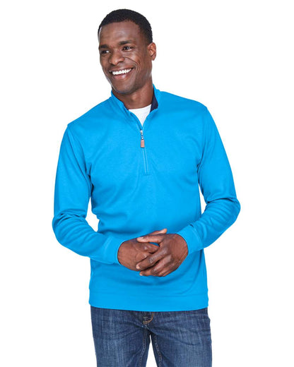 Devon & Jones Men's DRYTEC20™ Performance Quarter-Zip Pullover DG479 #colormdl_Ocean Blue/ Navy/ Ocean Blue