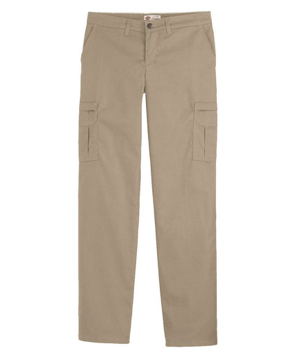 Dickies Women's Premium Cargo Pants FP72 #color_Desert Sand - 37 Unhemmed
