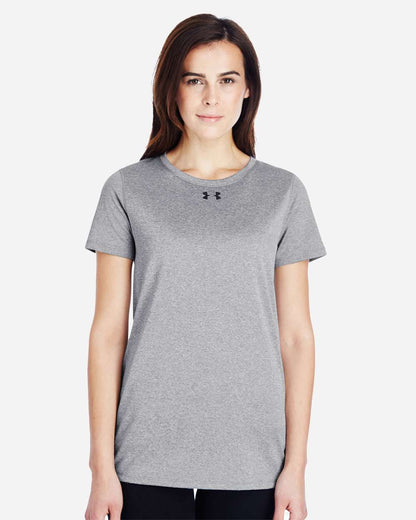 Under Armour Women's Locker 2.0 T-Shirt 1305510 #colormdl_True Grey Heather/ Black