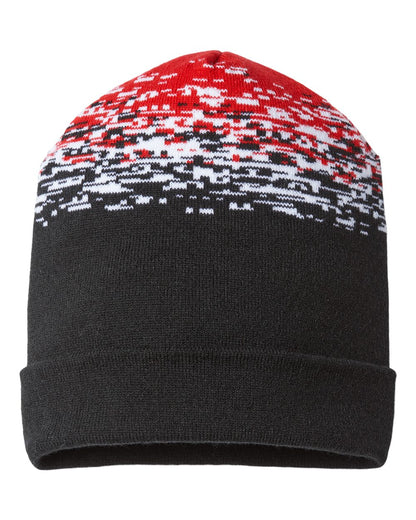 CAP AMERICA USA-Made Static Cuffed Beanie RKS12 #color_Black/ White/ Red