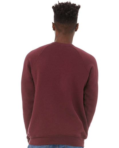 BELLA + CANVAS Sponge Fleece Raglan Crewneck Sweatshirt 3901 #colormdl_Maroon