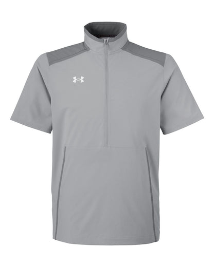 Under Armour Men's Motivate 3.0 Short Sleeve Half-Zip 1389612 #color_Mod Grey/ White