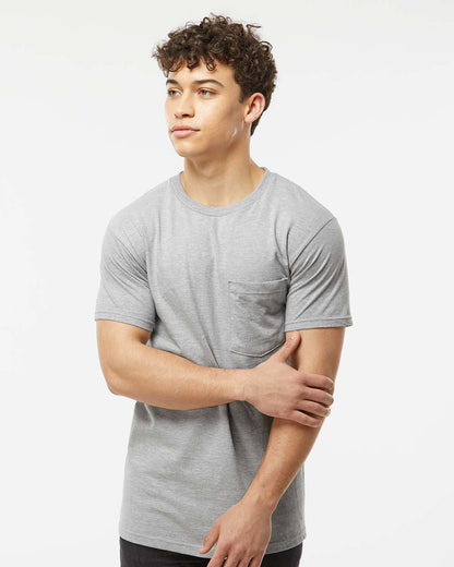 Tultex Heavyweight Jersey Pocket T-Shirt 293 #colormdl_Heather Grey