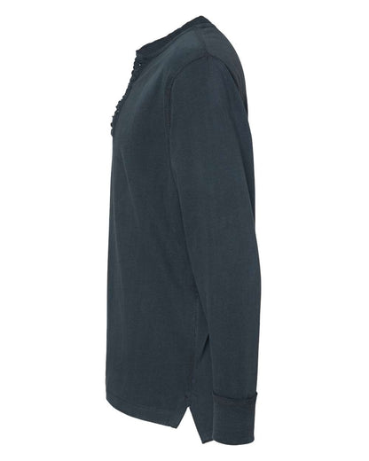J. America Men's Vintage Brushed Jersey Henley 8244 #color_Vintage Navy