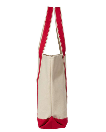 Liberty Bags Carmel Classic XL Cotton Canvas Resort Tote 8872 #color_Natural/ Red