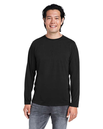 CORE365 Unisex Fusion ChromaSoft™ Performance Long Sleeve T-Shirt CE111L #colormdl_Black