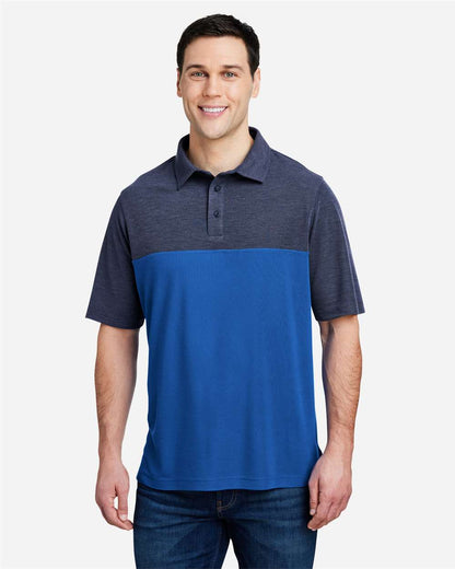 CORE365 Men's Fusion ChromaSoft™ Colorblock Polo CE112C #colormdl_True Royal/ Classic Navy Heather