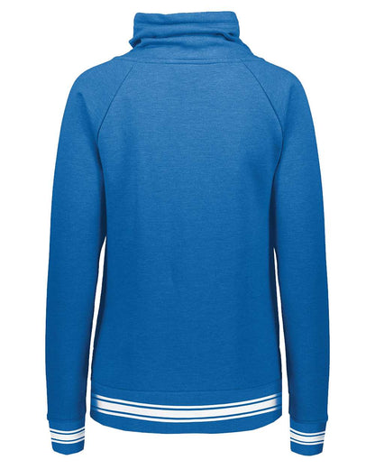 Holloway Women's All-American Fleece Funnel Neck Sweatshirt 229763 #color_Royal Heather/ White
