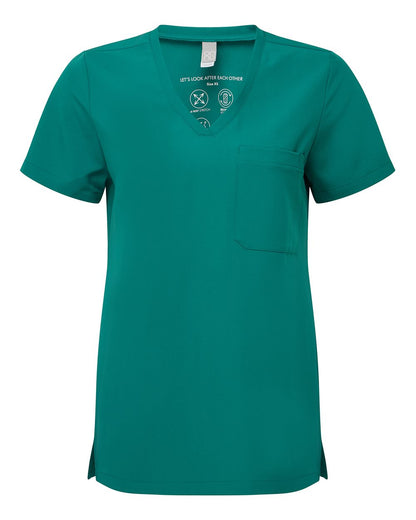 Onna Women's Limitless V-Neck Stretch Scrub Top NN300 #color_Clean Green