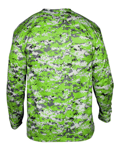 Badger Digital Camo Long Sleeve T-Shirt 4184 #color_Lime Digital