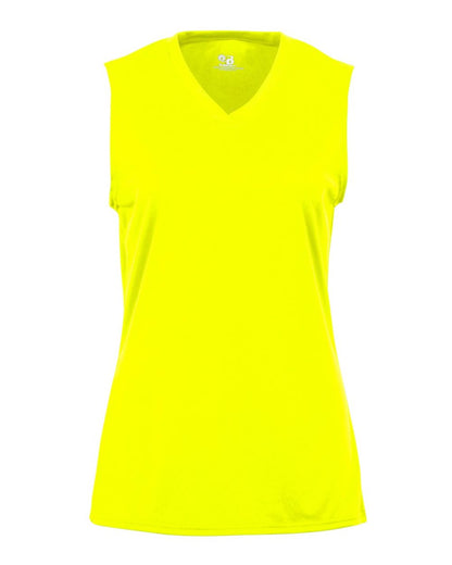 Badger Women's B-Core Sleeveless T-Shirt 4163 #color_Safety Yellow