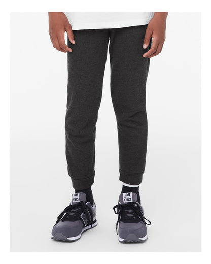 BELLA + CANVAS Youth Jogger Sweatpants 3727Y #colormdl_Dark Grey Heather