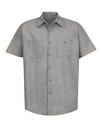 Red Kap Men's Industrial Short Sleeve Work Shirt SP24 #color_Light Grey