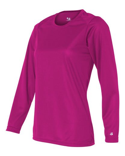 Badger Women's B-Core Long Sleeve T-Shirt 4164 #color_Hot Pink