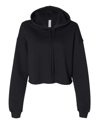 BELLA + CANVAS Women's Crop Fleece Hoodie Sweatshirt 7502 #color_Black