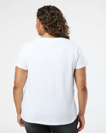 LAT Women's Curvy Collection Fine Jersey Tee 3816 #colormdl_Blended White