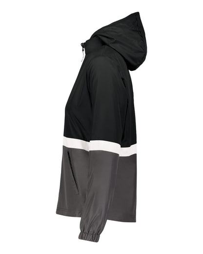Holloway Women's Turnabout Reversible Hooded Jacket 229787 #color_Black/ Carbon