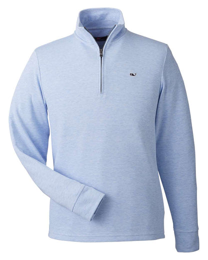 vineyard vines Men's Saltwater Quarter-Zip Pullover K002708 #color_White Cap/ BL M