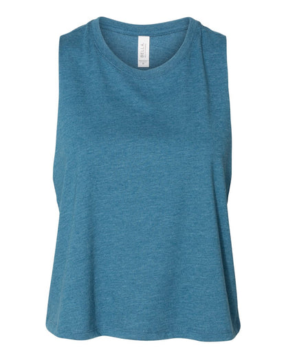 BELLA + CANVAS Women's Racerback Crop Tank 6682 #color_Heather Deep Teal