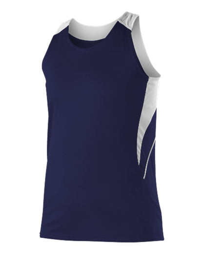 Alleson Athletic Women's Loose Fit Track Tank R1LFJW #color_Navy/ White