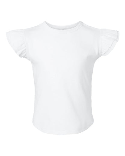 Rabbit Skins Toddler Flutter Sleeve Tee 3339 #color_White