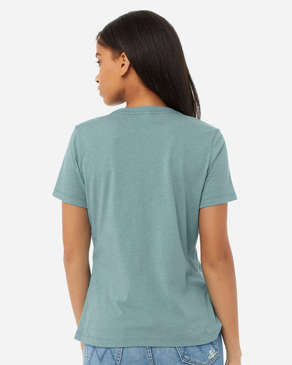 BELLA + CANVAS Women’s Relaxed Fit Heather CVC Tee 6400CVC #colormdl_Heather Blue Lagoon