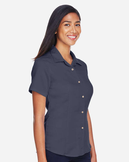 Harriton Women's Bahama Cord Camp Shirt M570W #colormdl_Navy
