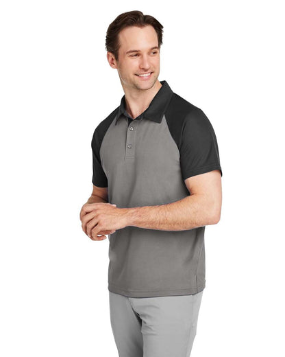 Team 365 Men's Command Snag-Protection Colorblock Polo TT21C #colormdl_Sport Graphite/ Black