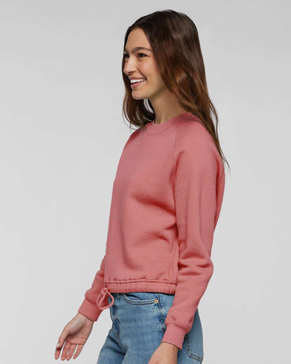 LAT Women's Relaxed 3-End Boxy Fleece Crewneck Sweatshirt 3528 #colormdl_Mauvelous