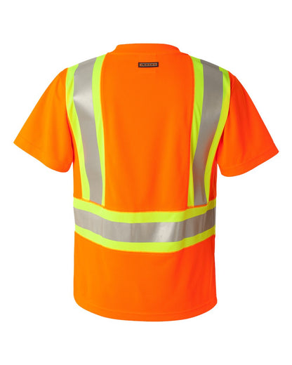 Kishigo Unisex Class 2 Flat Stitch Self-Fabric Panels T-Shirt 9120-9121 #color_Orange