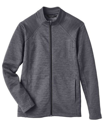 North End Women's Flux 2.0 Full-Zip Jacket NE712W #color_Carbon Heather/ Black
