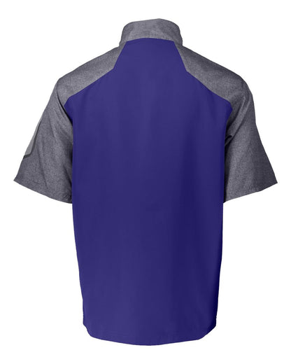 Holloway Unisex Raider Short Sleeve Quarter-Zip Pullover 229545 #color_Carbon Print/ Purple