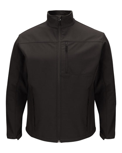 Red Kap Men's Deluxe Soft Shell Jacket JP68 #color_Black