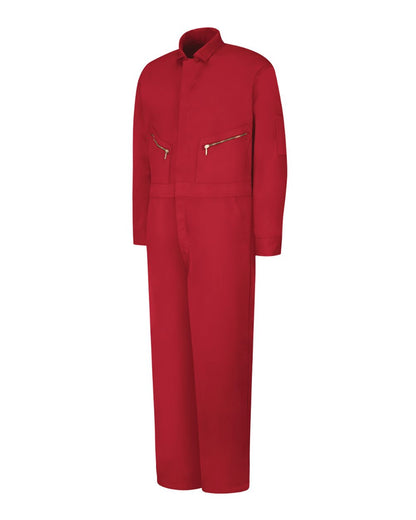 Red Kap Men's Tall Zip-Front Cotton Coverall CC18T #color_Red