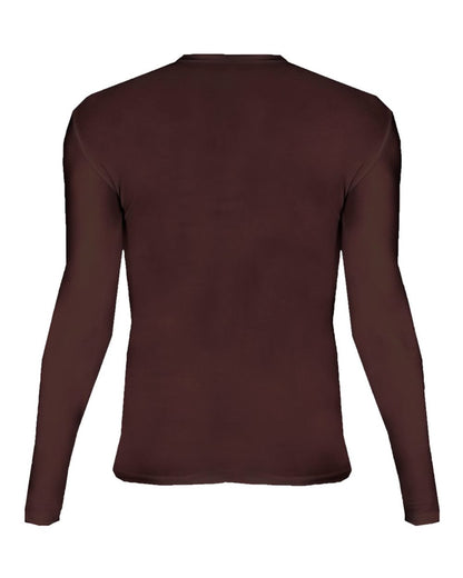 Badger Youth Pro-Compression Long Sleeve T-Shirt 2605 #color_Maroon