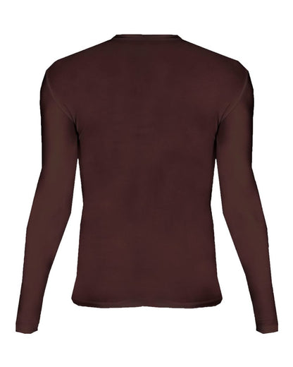 Badger Men's Pro-Compression Long Sleeve T-Shirt 4605 #color_Maroon