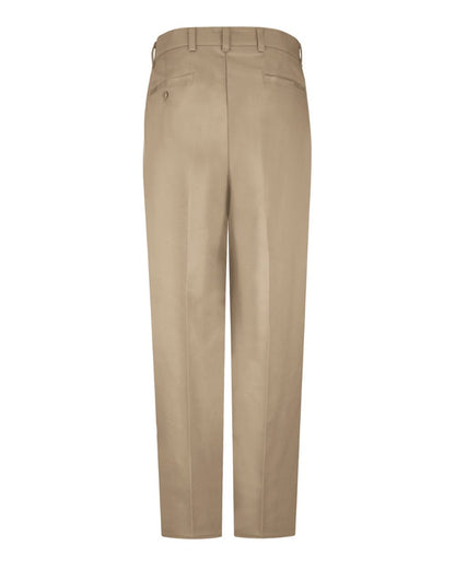 Red Kap Men's Wrinkle-Resistant Cotton Work Pants PC20 #color_Khaki - Unhemmed