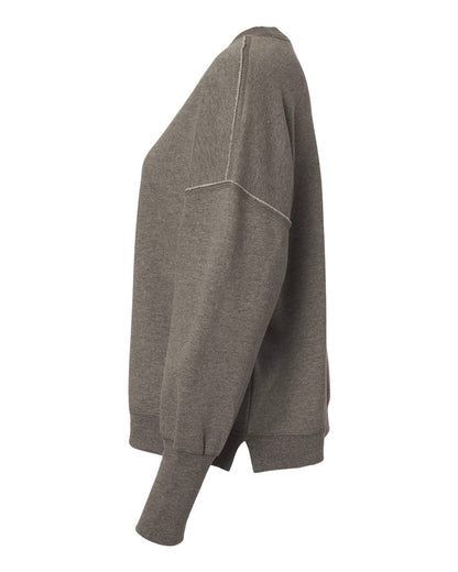 MV Sport Women's Sueded Fleece Crewneck Sweatshirt W22712 #color_Charcoal