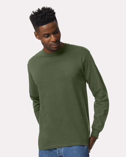 Gildan Ultra Cotton® Long Sleeve T-Shirt 2400 #colormdl_Military Green