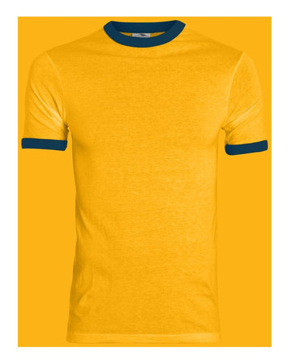 Augusta Sportswear 50/50 Ringer T-Shirt 710 #color_Gold/ Navy