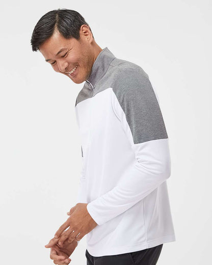Adidas Men's Ultimate365 Lightweight Colorblocked Quarter-Zip Pullover A552 #colormdl_White/ Grey Three Melange
