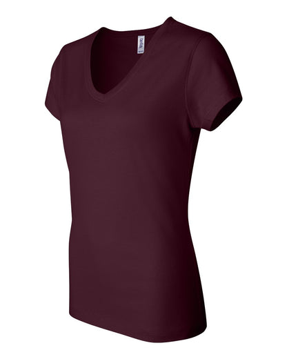 BELLA + CANVAS Women’s Jersey V-Neck Tee 6005 #color_Maroon