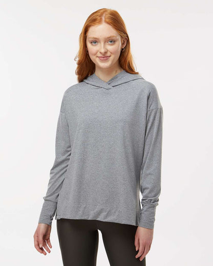 Holloway Women's Eco Revive™ Ventura Soft Knit Hooded Sweatshirt 222798 #colormdl_Grey Heather