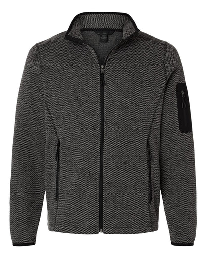 North End Men's Jasper Full-Zip Fleece Jacket NE730 #color_Black/ Grey